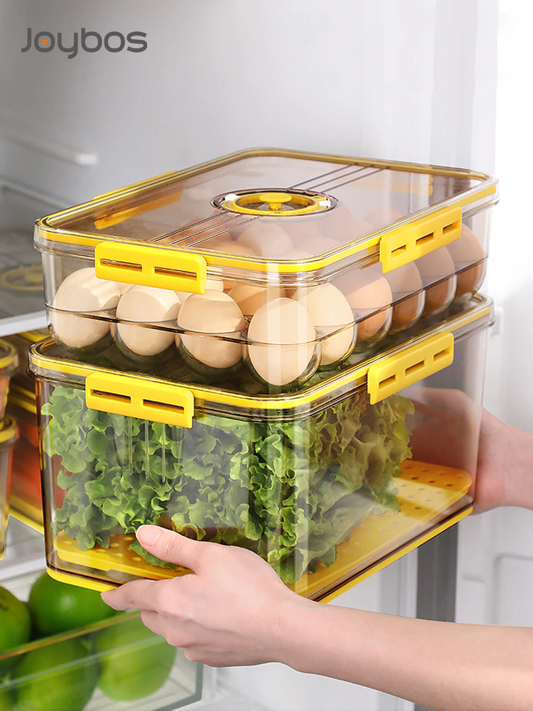 Kitchen Storage Food organizer PET Seal Eggs Fruit Vegetable Fridge Storage  Box